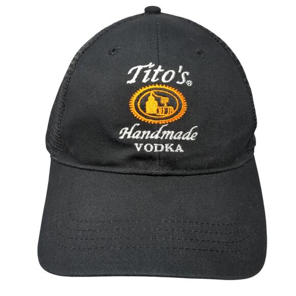 Tito's Handmade Vodka Austin Texas Snapback Trucker Hat Black One Size Mesh Back - Picture 1 of 9